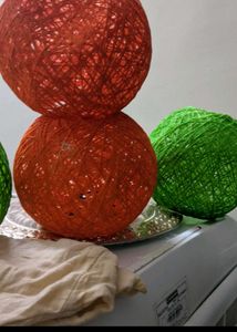 Pack of 1 Woven Rattan Ball Globe Ceiling  Lamp