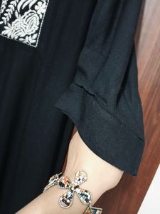 Anouk Black Embroidered Tunic Top