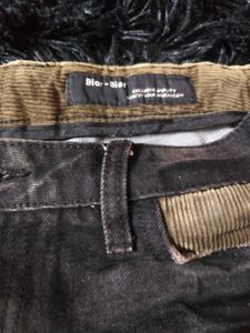 Y2k Grunge Lowrise Black Denim and Corduroy Shorts