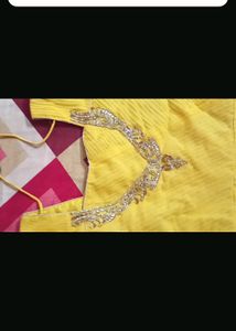 WOMEN&#39;S BEAUTIFUL MAXI DRESH,PARTY,HALDI(MUSTARD)