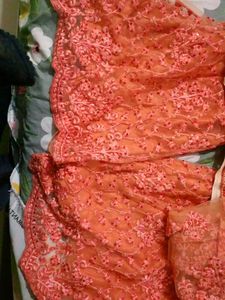 Elegant Peach Embroidered Kurta Set