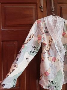 Patterned Top w/ Lace