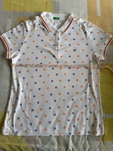 Benetton Polka Dot Polo Shirt