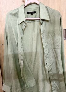 Olive Green Button-Down Shirt