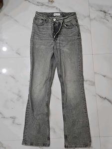 ZARA Gray Straight Leg Jeans