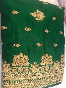 Green Embroidered Saree