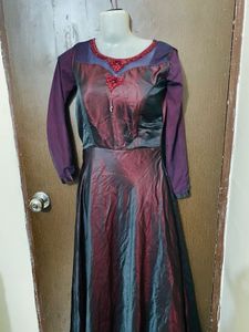 Unique Burgundy Evening Gown