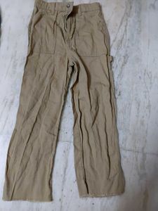 H&M Beige Baggy Cargo Jeans (Size 26)