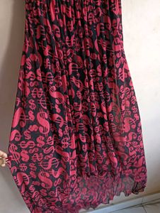 Pink and black elegant Midi Dress