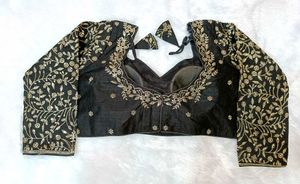 Embroidered Black Full Sleeves Blouse