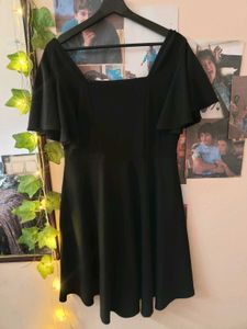 Chic Black Flutter Sleeve Dress