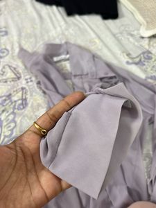 Lilac Sheer Button-Up Top