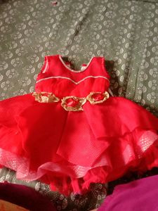 baby girl frock red color