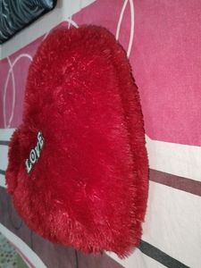 Deep Red Heart Shaped Soft Pillow.