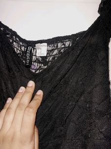 H&amp;M Off Shoulder Black Dress