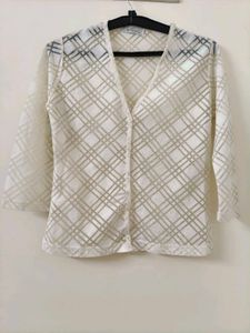Elegant Sheer Plaid Blouse