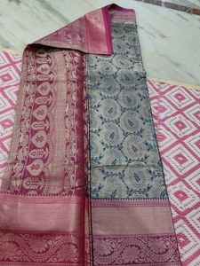 Elegan BLUE AND PINK COBINATION SAREE