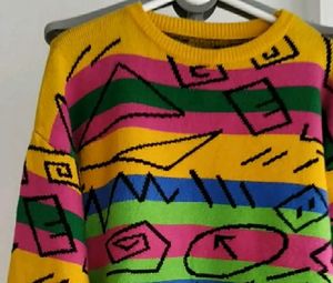 Retro Printed Sweater