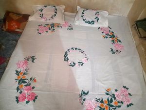 Hand Painted Bedsheet .