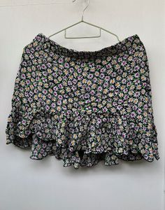 Floral Ruffle Mini Skirt