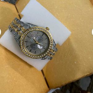Blinged Out Gold &amp; Diamond Wristwatch