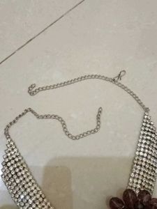 Rhinestone Flower Necklace (Some Stones Have Lost)