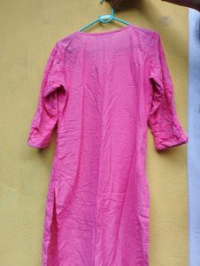 Pink Embroidered Kurta