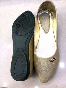 Golden Sparkling Bellies For Women..Size-41....25-26cm..