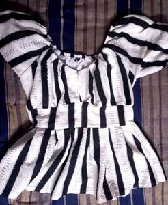 Striped Peplum Top