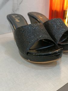 Black Glitter Heels
