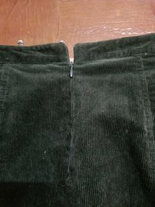 Corduroy Mini Skirt with Drawstring