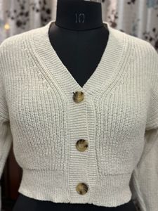 Cropped Knit Cardigan