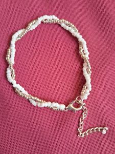 Pinteresty Beaded Silver Twist Bracelet