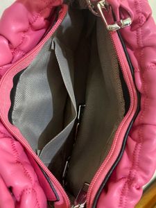 Pink Ruched Handle Bag