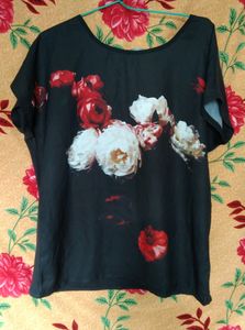 Branded Black Floral Top