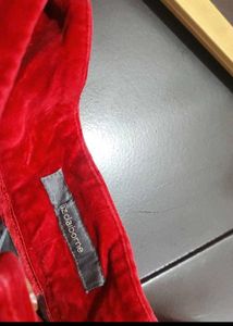 Red🔴 Velvet Trouser Pant For 34 Waist