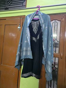 Black Palazzos with Embroidery