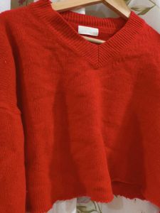 Red Cropped Sweater