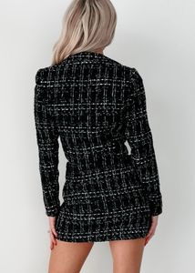 ZARA Houndstooth Tweed Mini Dress