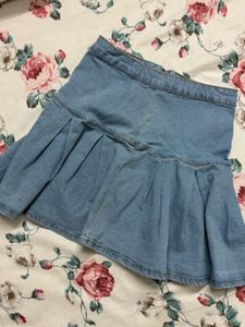 Blue Denim Mini Skirt