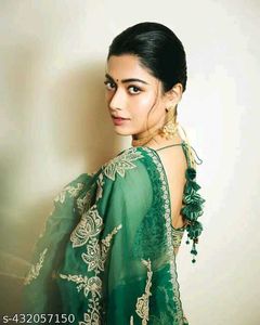 Rashmika Mandana Green saree  💚