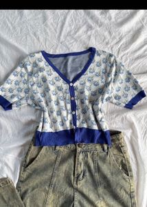 Floral Blue Top