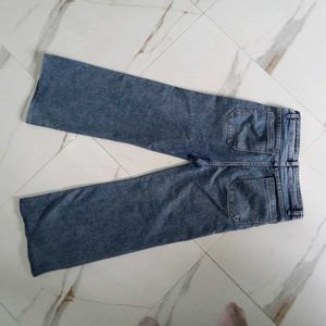 Trendy Blue Wide Leg Jeans