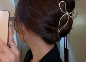 Silver Bow Hair Claw Clip