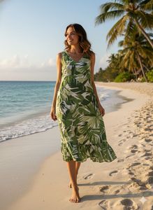 Tropical Print Midi Sundress