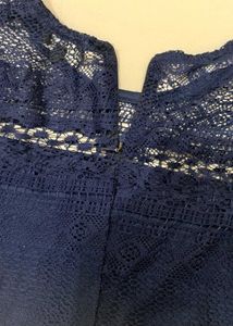 Elegant Navy Lace Top