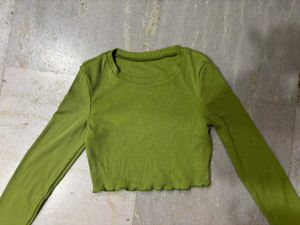 Olive Green Crop Top