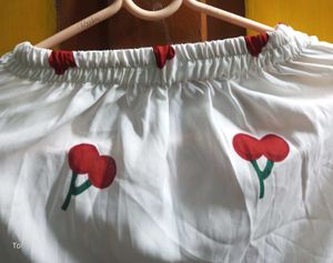 Cherry Print A-line Skirt