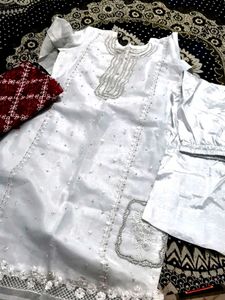 Kurta Pant And Duptta Set ....
