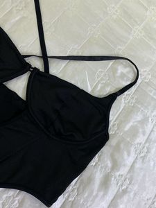 Shein Black corset Top with boning bust 36